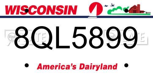 8QL5899 Wisconsin License Plate