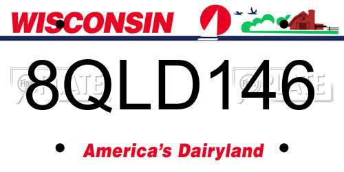 8QLD146 Wisconsin License Plate