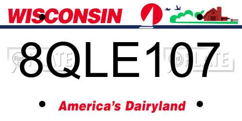 8QLE107 Wisconsin License Plate