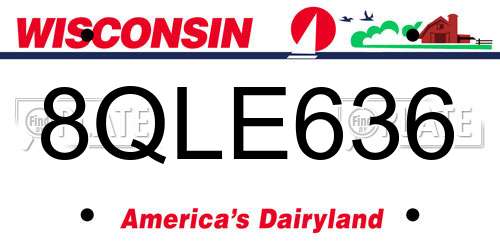 8QLE636 Wisconsin License Plate