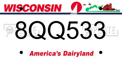 8QQ533 Wisconsin License Plate