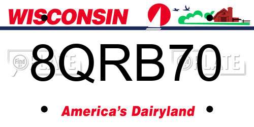 8QRB70 Wisconsin License Plate