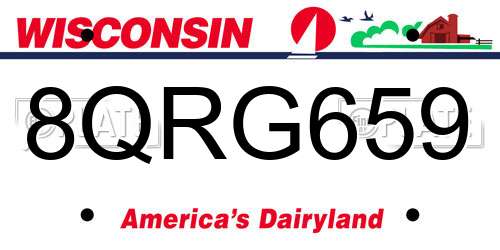 8QRG659 Wisconsin License Plate