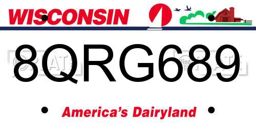 8QRG689 Wisconsin License Plate