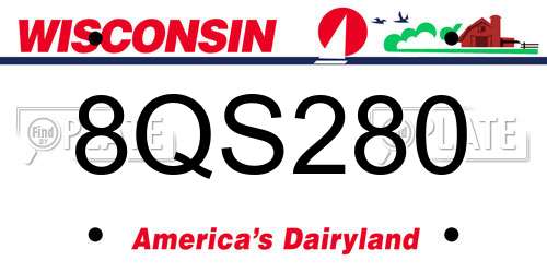 8QS280 Wisconsin License Plate