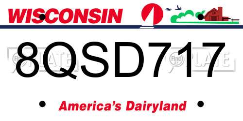 8QSD717 Wisconsin License Plate