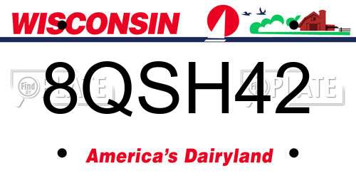 8QSH42 Wisconsin License Plate