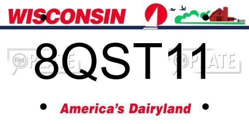 8QST11 Wisconsin License Plate