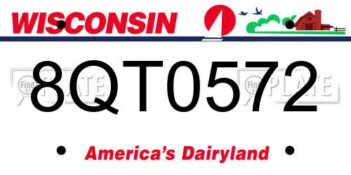 8QT0572 Wisconsin License Plate