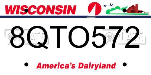 8QTO572 Wisconsin License Plate