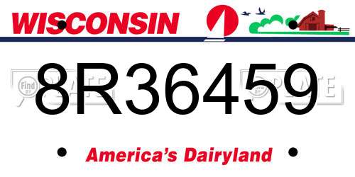 8R36459 Wisconsin License Plate