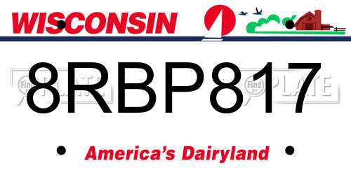 8RBP817 Wisconsin License Plate