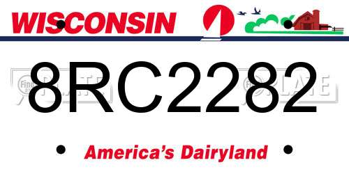 8RC2282 Wisconsin License Plate