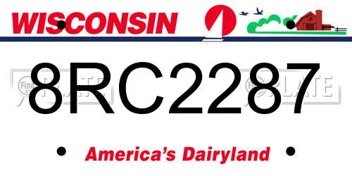 8RC2287 Wisconsin License Plate