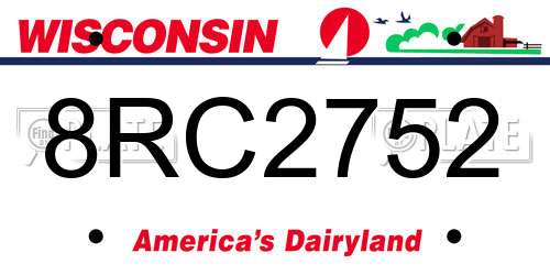 8RC2752 Wisconsin License Plate