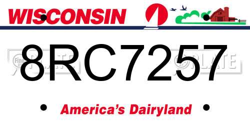 8RC7257 Wisconsin License Plate