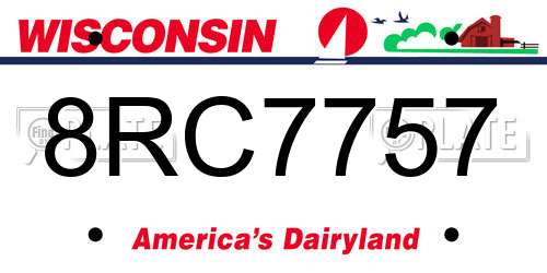 8RC7757 Wisconsin License Plate