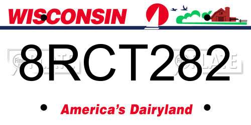 8RCT282 Wisconsin License Plate