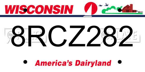 8RCZ282 Wisconsin License Plate