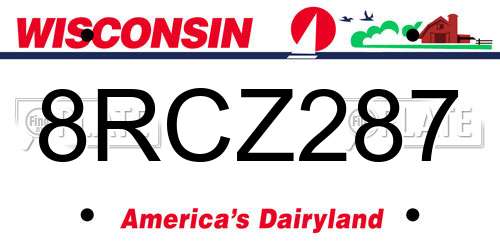 8RCZ287 Wisconsin License Plate