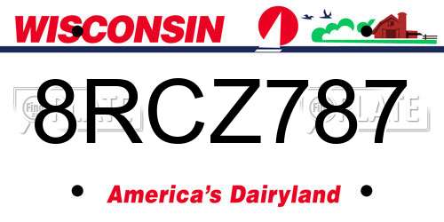 8RCZ787 Wisconsin License Plate