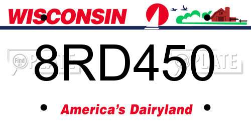 8RD450 Wisconsin License Plate