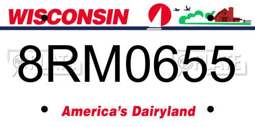 8RM0655 Wisconsin License Plate