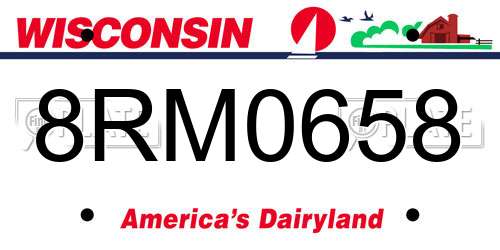 8RM0658 Wisconsin License Plate