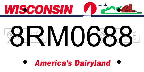 8RM0688 Wisconsin License Plate