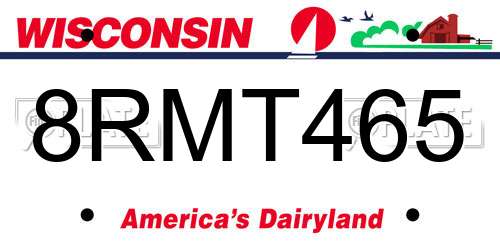 8RMT465 Wisconsin License Plate