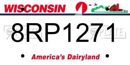 8RP1271 Wisconsin License Plate
