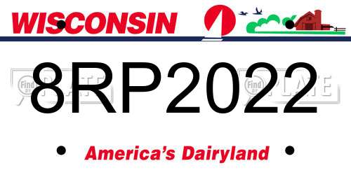 8RP2022 Wisconsin License Plate