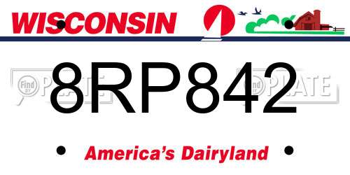 8RP842 Wisconsin License Plate