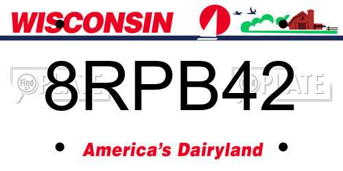 8RPB42 Wisconsin License Plate