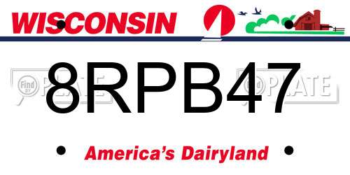 8RPB47 Wisconsin License Plate