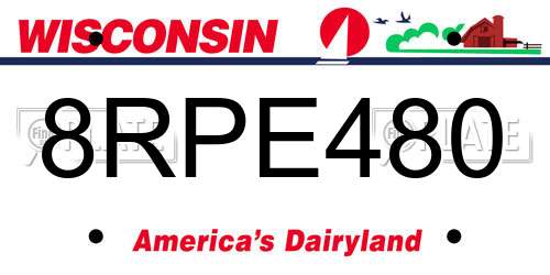 8RPE480 Wisconsin License Plate
