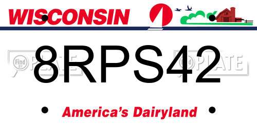 8RPS42 Wisconsin License Plate