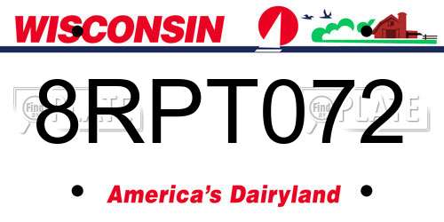 8RPT072 Wisconsin License Plate