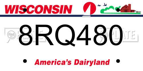 8RQ480 Wisconsin License Plate