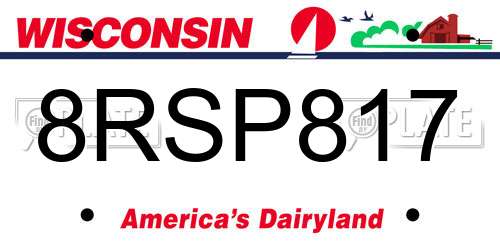 8RSP817 Wisconsin License Plate