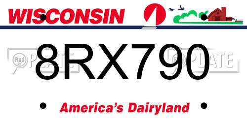 8RX790 Wisconsin License Plate