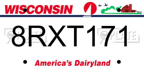 8RXT171 Wisconsin License Plate