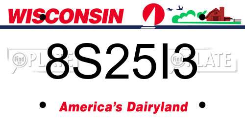 8S25I3 Wisconsin License Plate