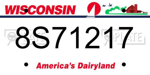 8S71217 Wisconsin License Plate