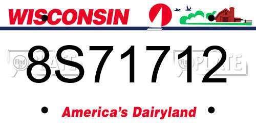 8S71712 Wisconsin License Plate