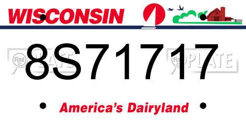 8S71717 Wisconsin License Plate