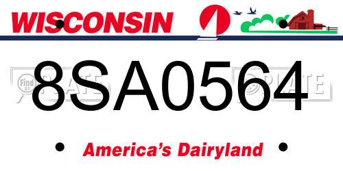 8SA0564 Wisconsin License Plate