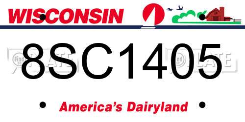 8SC1405 Wisconsin License Plate
