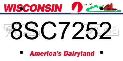 8SC7252 Wisconsin License Plate