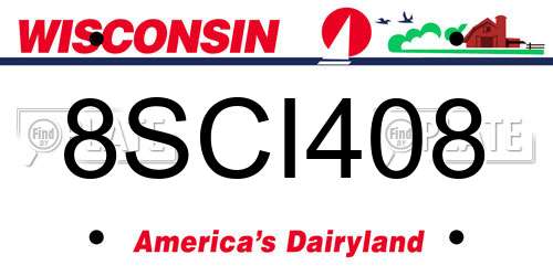 8SCI408 Wisconsin License Plate